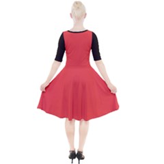 Quarter Sleeve A-Line Dress With Pockets 