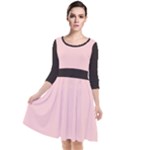 3 Farben Quarter Sleeve Waist Band Dress