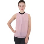 3 Farben Mock Neck Chiffon Sleeveless Top