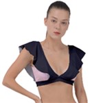 3 Farben Plunge Frill Sleeve Bikini Top