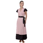 3 Farben Flutter Sleeve Maxi Dress