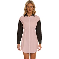 Womens Long Sleeve Shirt Dress 