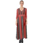 Rosa Grau Streifen Button Up Boho Maxi Dress