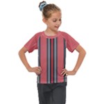 Rosa Grau Streifen Kids  Mesh Piece T-Shirt