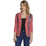 Rosa Grau Streifen Women s One-Button 3/4 Sleeve Short Jacket