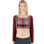 Dunkelrot4 Rosa Grau Streifen Dunkelrot3 Long Sleeve Crop Top