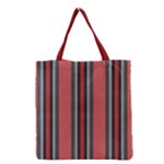 Dunkelrot4 Rosa Grau Streifen Dunkelrot3 Grocery Tote Bag