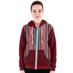 Dunkelrot4 Rosa Grau Streifen Dunkelrot3 Women s Zipper Hoodie