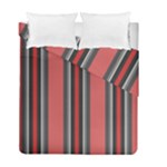 Dunkelrot4 Rosa Grau Streifen Dunkelrot3 Duvet Cover Double Side (Full/ Double Size)