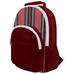 Dunkelrot4 Rosa Grau Streifen Dunkelrot3 Rounded Multi Pocket Backpack