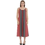 Dunkelrot4 Rosa Grau Streifen Dunkelrot3 Casual Spaghetti Strap Midi Dress