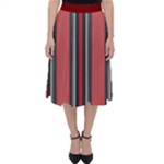 Dunkelrot4 Rosa Grau Streifen Dunkelrot3 Classic Midi Skirt