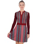 Dunkelrot4 Rosa Grau Streifen Dunkelrot3 Long Sleeve Panel Dress