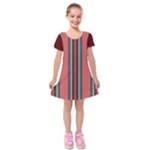 Dunkelrot4 Rosa Grau Streifen Dunkelrot3 Kids  Short Sleeve Velvet Dress