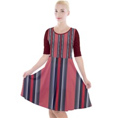 Quarter Sleeve A-Line Dress 