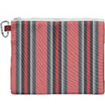 Dunkelrot4 Rosa Grau Streifen Dunkelrot3 Canvas Cosmetic Bag (XXXL)