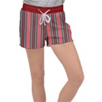 Dunkelrot4 Rosa Grau Streifen Dunkelrot3 Women s Velour Lounge Shorts