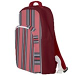 Dunkelrot4 Rosa Grau Streifen Dunkelrot3 Double Compartment Backpack