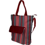 Dunkelrot4 Rosa Grau Streifen Dunkelrot3 Shoulder Tote Bag