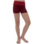 Dunkelrot4 Rosa Grau Streifen Dunkelrot3 Kids  Lightweight Velour Yoga Shorts