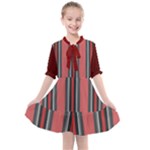 Dunkelrot4 Rosa Grau Streifen Dunkelrot3 Kids  All Frills Chiffon Dress