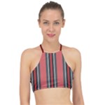 Dunkelrot4 Rosa Grau Streifen Dunkelrot3 Halter Bikini Top