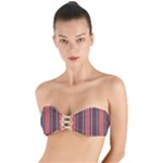 Dunkelrot4 Rosa Grau Streifen Dunkelrot3 Twist Bandeau Bikini Top