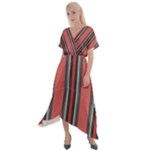 Dunkelrot4 Rosa Grau Streifen Dunkelrot3 Cross Front Sharkbite Hem Maxi Dress