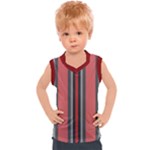 Dunkelrot4 Rosa Grau Streifen Dunkelrot3 Kids  Sport Tank Top