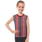 Dunkelrot4 Rosa Grau Streifen Dunkelrot3 Kids  Mesh Tank Top