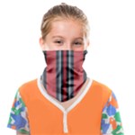 Dunkelrot4 Rosa Grau Streifen Dunkelrot3 Face Covering Bandana (Kids)