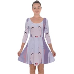 Quarter Sleeve Skater Dress 