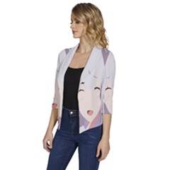 Women s Draped Front 3/4 Sleeve Shawl Collar Jacket 