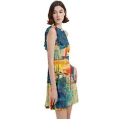 Cocktail Party Halter Sleeveless Dress With Pockets 