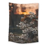 White Flower Medium Tapestry