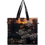 White Flower Canvas Travel Bag