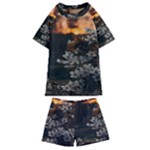 White Flower Kids  Swim T-Shirt and Shorts Set