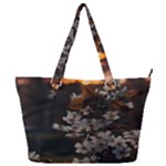 White Flower Full Print Shoulder Bag