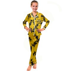 Kids  Satin Long Sleeve Pajamas Set 