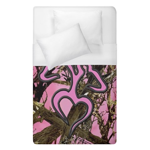 Pink Browning Deer Glitter Camo Camouflage Duvet Cover (Single Size) from ArtsNow.com