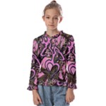 Pink Browning Deer Glitter Camo Camouflage Kids  Frill Detail T-Shirt