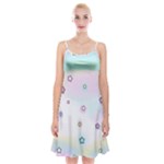 Stars Cute Pastel Pattern Rainbow Spaghetti Strap Velvet Dress