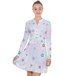 Stars Cute Pastel Pattern Rainbow Long Sleeve Panel Dress