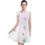 Stars Cute Pastel Pattern Rainbow Tie Up Tunic Dress