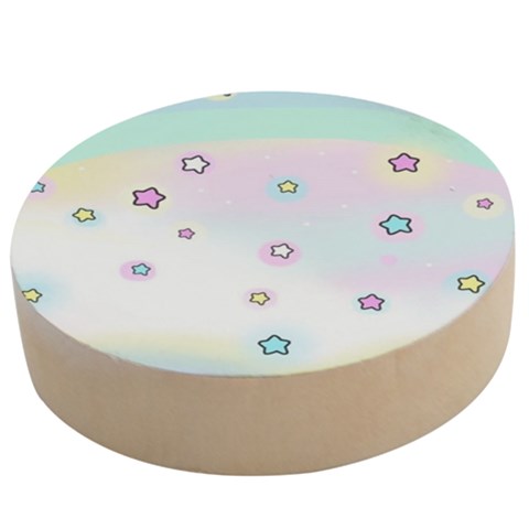 Stars Cute Pastel Pattern Rainbow Wooden Bottle Opener (Round) from ArtsNow.com