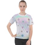 Stars Cute Pastel Pattern Rainbow Women s Sport Raglan T-Shirt