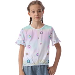 Kids  Cuff Sleeve Scrunch Bottom T-Shirt 