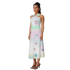 Sleeveless Cross Front Cocktail Midi Chiffon Dress 