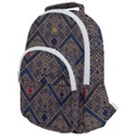 Pattern Seamless Antique Luxury Rounded Multi Pocket Backpack