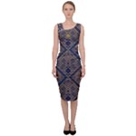 Pattern Seamless Antique Luxury Sleeveless Pencil Dress